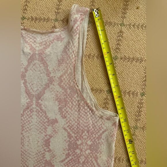 Zadig & Voltaire cream w pale pink snakeskin pattern cardigan / tank set S NWOT - Picture 6 of 16